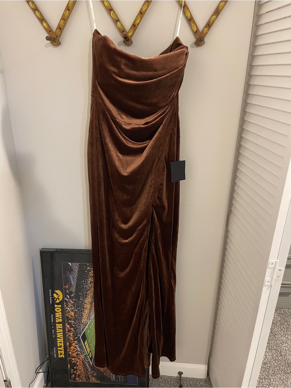 Lulus Perfectly Captivating Brown Velvet Strapless Maxi Dress